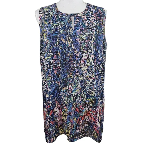 CABI Stained Glass Keyhole Layered Blouse In Medium - Picture 2 of 9